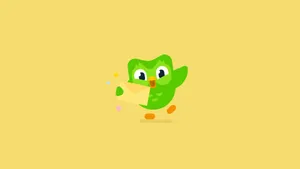 Duolingo Owl Celebrates Success Wallpaper