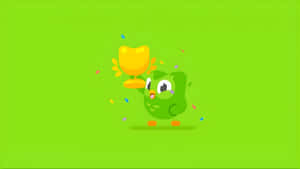 Duolingo Owl Celebrates Victory Wallpaper