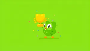 Duolingo Owl Celebrates Victory Wallpaper