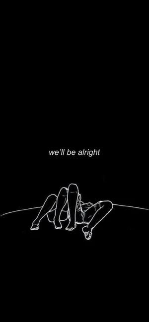 Duplicitous Couple Line Art Wallpaper