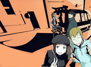 Durarara Characters Helicopter Scene Wallpaper