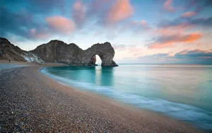 Durdle Door Sea Cliff Jurassic Coast Wallpaper