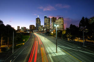 Dusk At Neon City Wallpaper