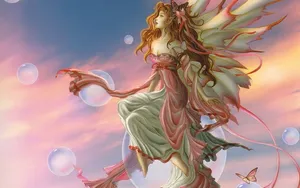 Dusky Pink Fairy Wallpaper