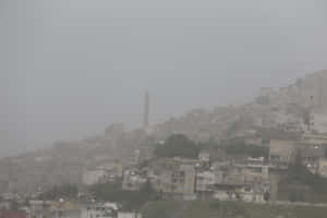 Dust Storm Over Cityscape Wallpaper