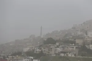 Dust Storm Over Cityscape Wallpaper