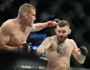 Dustin Jacoby Punching Michal Oleksiejczuk Wallpaper