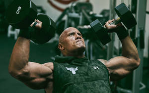 Dwayne Johnson Dumbbells Wallpaper