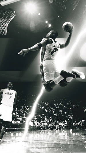 Dwyane Wade Dunking Cool Basketball Iphone Wallpaper