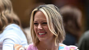Dylan Dreyer Smiling Outdoors Wallpaper
