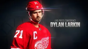 Dylan Larkin Nhl Player Press Conference Wallpaper
