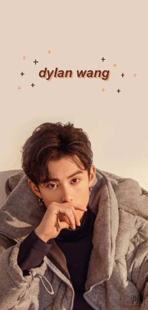 Dylan Wang Wearing A Grey Fluffy Jacket. Wallpaper