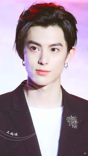 Dylan Wang Wearing Earrings Wallpaper