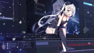 Dynamic Anime Yan-k Silver Hair Girl Wallpaper