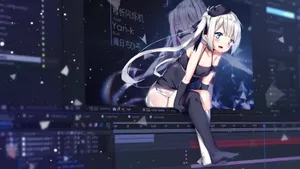 Dynamic Anime Yan-k Silver Hair Girl Wallpaper