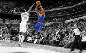 Dynamic Basketball Jump Shot Action Wallpaper