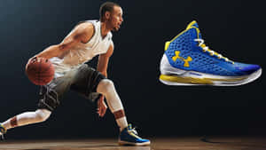 Dynamic Basketball Playerand Shoe Wallpaper