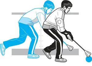 Dynamic Broomball Player In Action Wallpaper