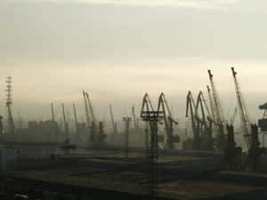 Dynamic Construction Scene At Industrious Works Wallpaper