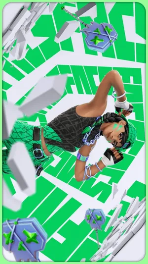 Dynamic_ Dancer_ Green_ Abstract_ Background Wallpaper