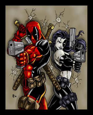 Dynamic Duo: Deadpool And Domino Wallpaper