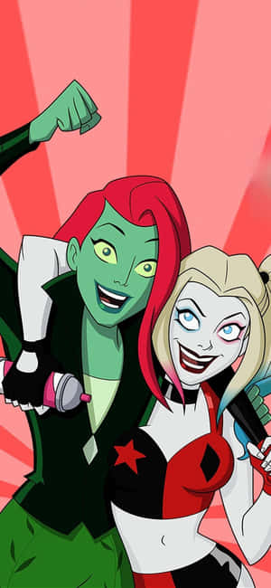 Dynamic Duo – Harley Quinn And Poison Ivy Wallpaper