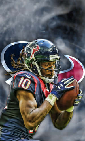 Dynamic Football Player Catch Artwork Wallpaper