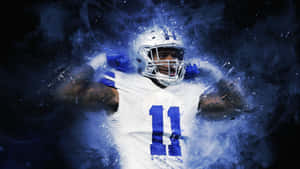 Dynamic Football Player Energy Explosion Wallpaper