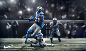 Dynamic Football Player Evasion Moment Wallpaper