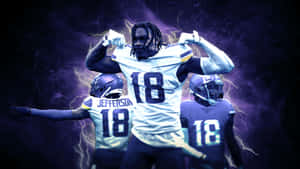 Dynamic Football Player Lightning Background Wallpaper