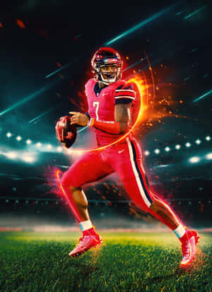 Dynamic Football Quarterback Action Wallpaper