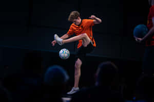 Dynamic Freestyle Soccer Action Wallpaper