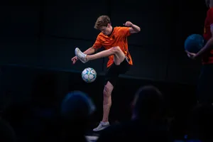 Dynamic Freestyle Soccer Action Wallpaper