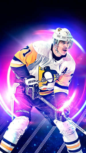 Dynamic Hockey Player Illustration Wallpaper