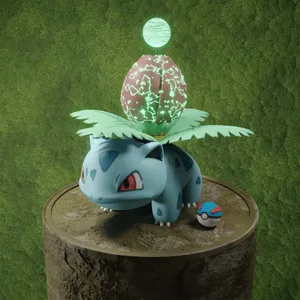 Dynamic Ivysaur Action Figurine Wallpaper