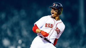 Dynamic Mookie Betts In Action Wallpaper