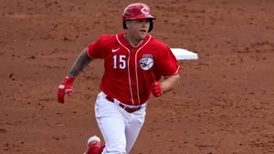 Dynamic Nick Senzel In Action Wallpaper