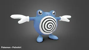 Dynamic Poliwhirl Pokemon In Action Wallpaper