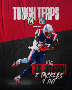 Dynamic Portrait Of New England Footballer J.c. Jackson Wallpaper