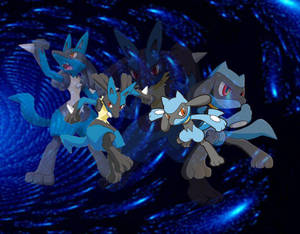 Dynamic Riolu And Lucario Wallpaper