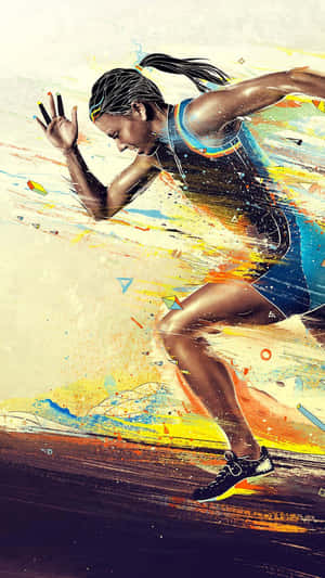 Dynamic Runner Artistic Explosion Wallpaper