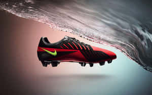 Dynamic Soccer Cleat Wave Design Wallpaper