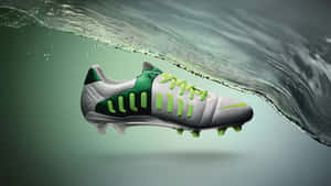 Dynamic Soccer Cleat Wave Design Wallpaper