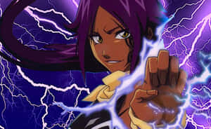 Dynamic Yoruichi Shihoin In Action Wallpaper Wallpaper