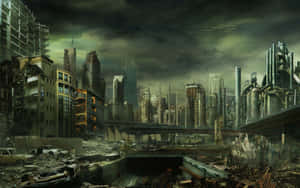 Dystopian_ Cityscape_ Artwork Wallpaper