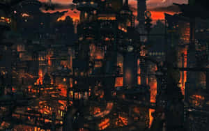 Dystopian_ Cityscape_ Night_ Rain Wallpaper