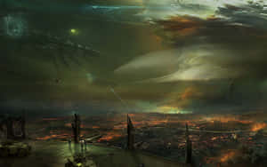 Dystopian_ Warzone_ Artwork Wallpaper