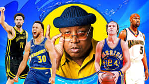 E40and Golden State Warriors Collage Wallpaper