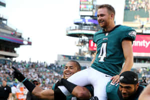 Eagles Kicker Celebration Moment Wallpaper
