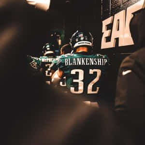 Eagles Player Blankenship32 Readyfor Game Wallpaper